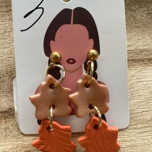 Star and Leaf Dangle Earrings